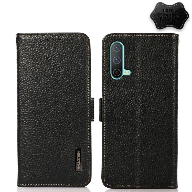 Custodia RFID in vera pelle Litchi magnetica laterale per OnePlus Nord CE 5G