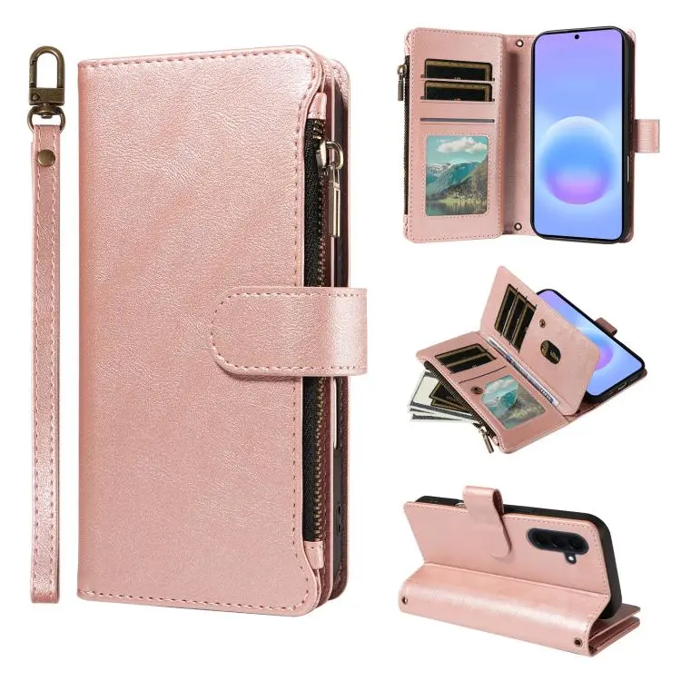 Custodia similpelle con 9 scomparti per carte per Galaxy A57 A37 A27 A07 A06 5G