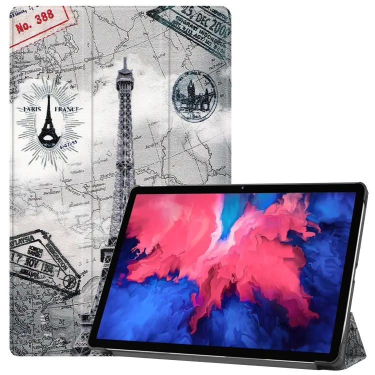 Custodia Smart Flip in pelle con motivo dipinto per Lenovo Tab P11 TB-J606F /