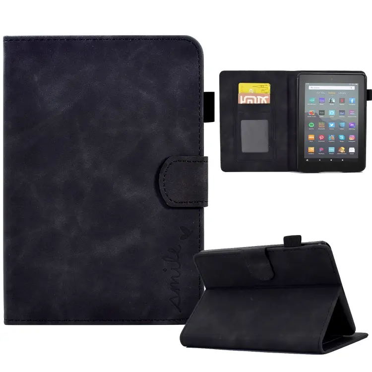 Custodia Smart in pelle per Amazon Kindle Youth Version 2022 con flip in rilievo