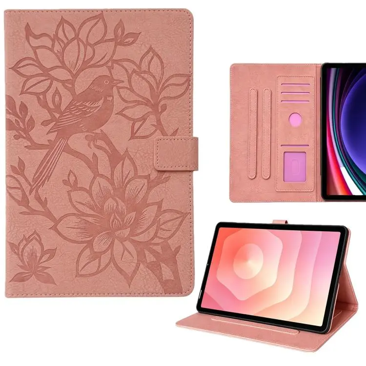 Custodia tablet in ecopelle con motivo a gazza in rilievo per Samsung Galaxy Tab