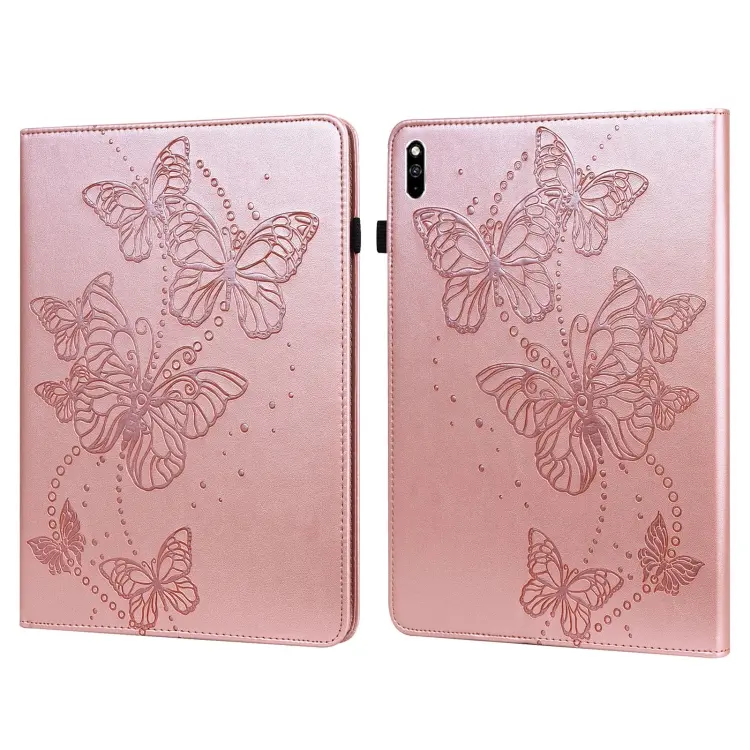 Custodia tablet in pelle flip orizzontale con motivo farfalla per Huawei MatePad