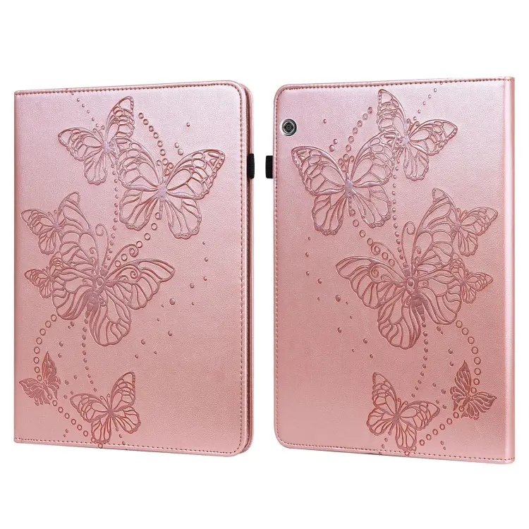 Custodia tablet in pelle flip orizzontale con motivo farfalla per Huawei