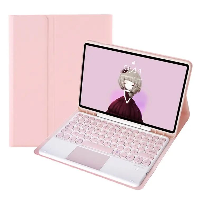 Custodia tastiera Bluetooth in pelle con touchpad per Samsung Galaxy Tab S6 Lite