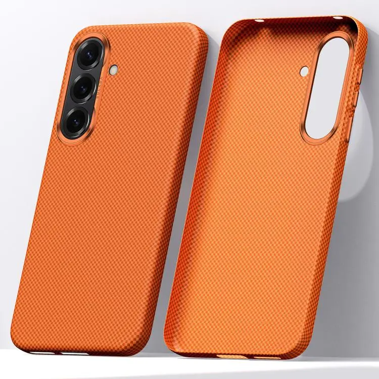 Custodia telefono Kevlar con motivo a griglia per Samsung Galaxy S26+, S26 Ultra