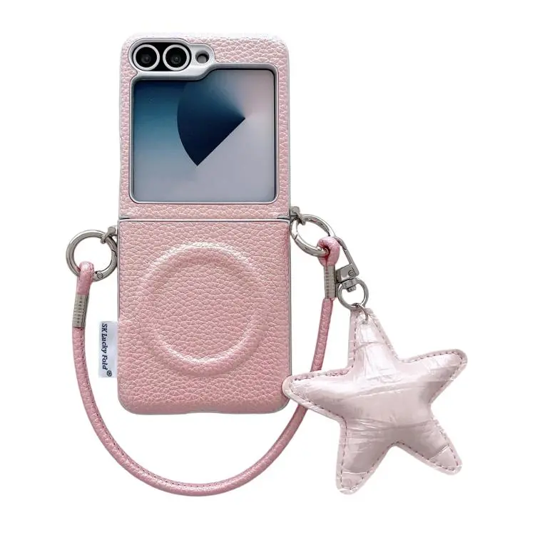 Custodia texture litchi con fibbia laterale e cinturino per Samsung Galaxy Z