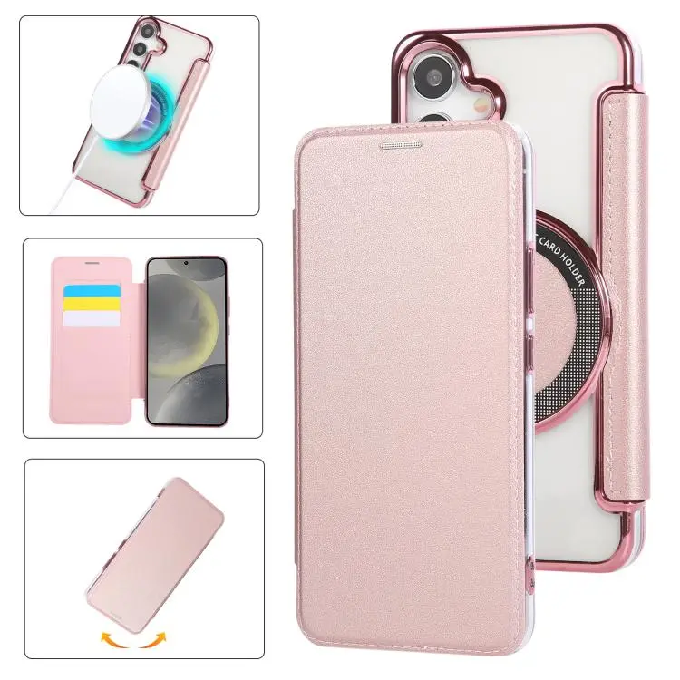Custodia ultra sottile in ecopelle con placcatura magnetica per Samsung Galaxy