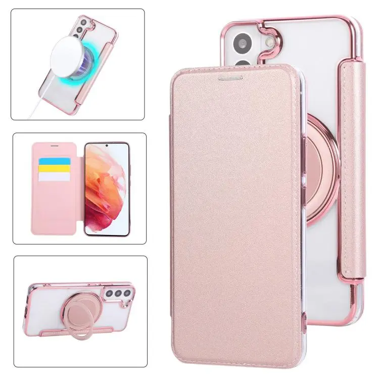 Custodia ultra sottile in ecopelle con supporto girevole per Samsung Galaxy S22