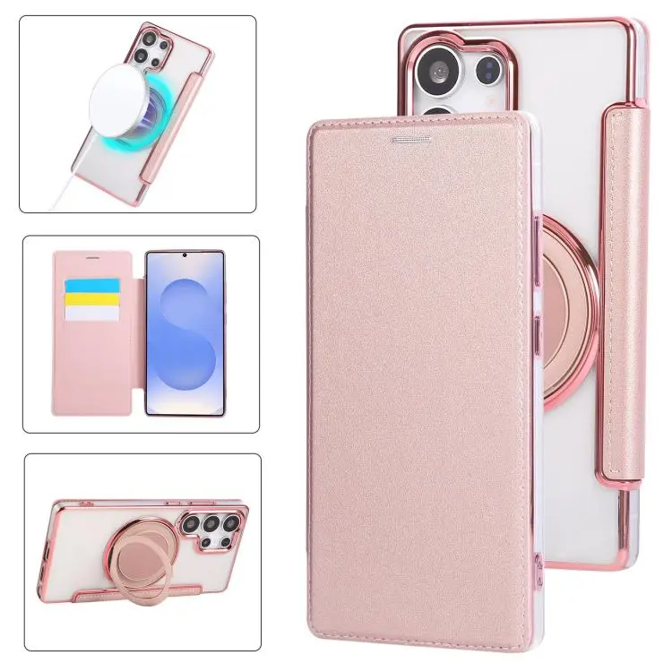 Custodia ultra sottile in ecopelle con supporto girevole per Samsung Galaxy S24