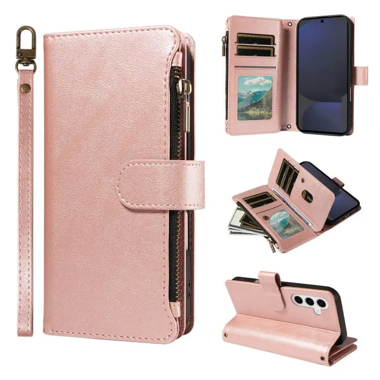 Custodia vegana in similpelle con 9 scomparti per Galaxy S23 Ultra, S23+ e S23