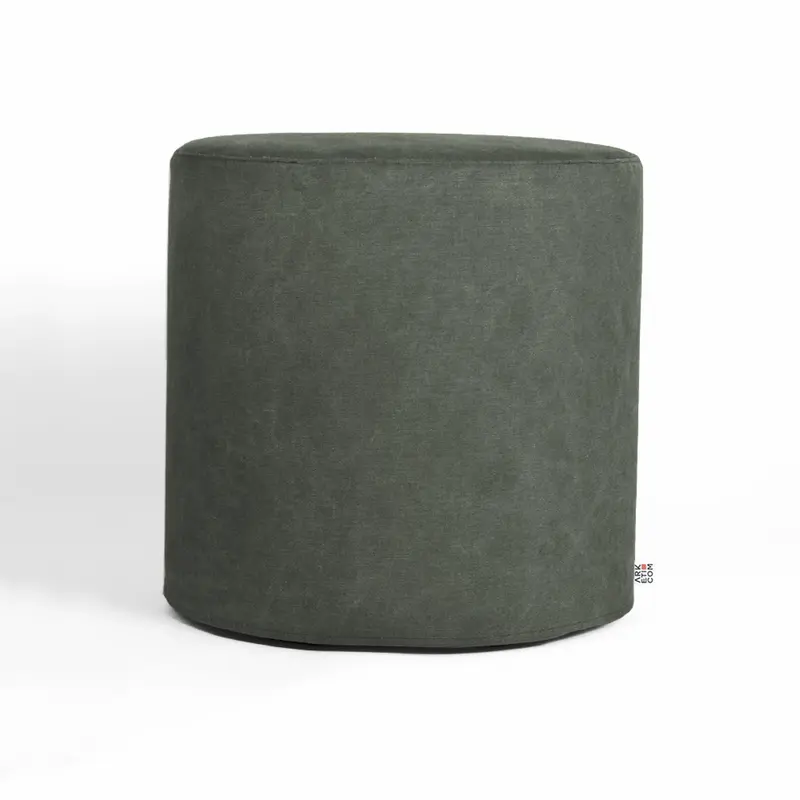 CYLINDER 35, Pouf Poggiapiedi Rotondo in Cotone con Piedini 35 x h35