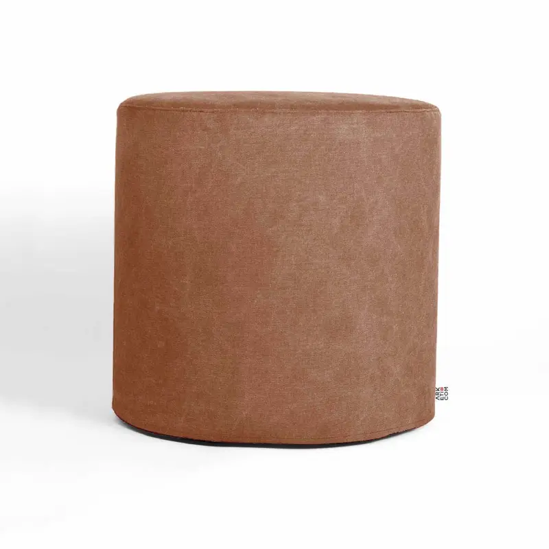 CYLINDER 55, Pouf Poggiapiedi Rotondo in Cotone con Piedini 55x h 42