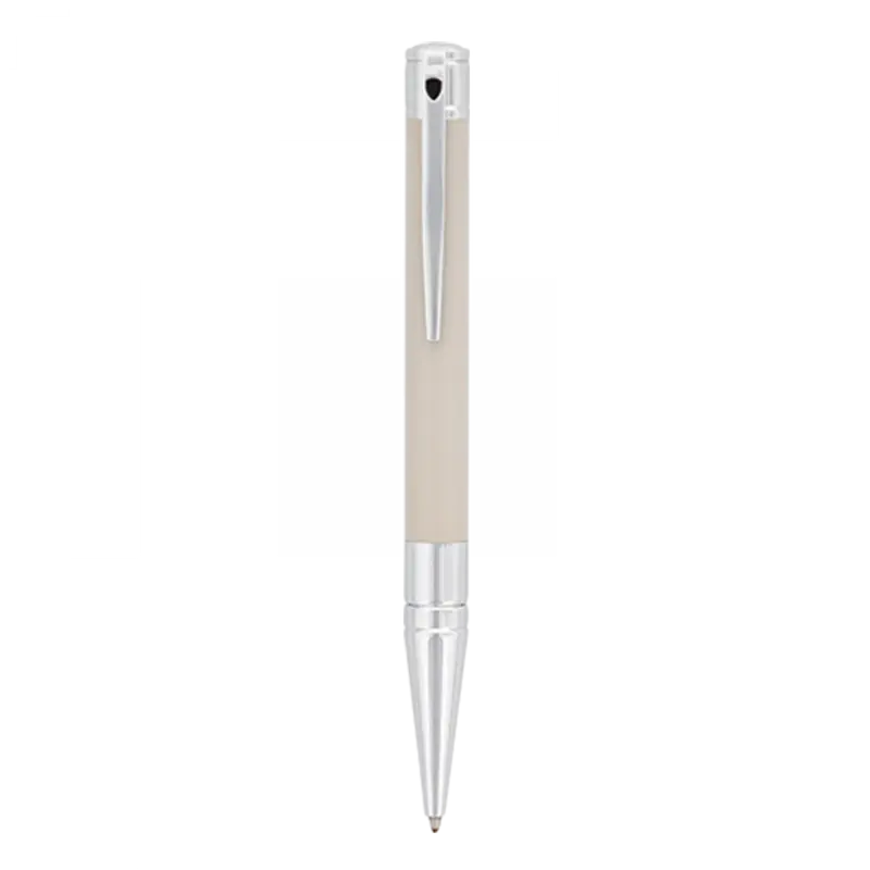D-Initial Ballpoint - Beige & Chrome