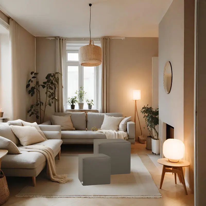 DADO ECO 35, Pouf in Ecopelle con cerniera 35x35 h35