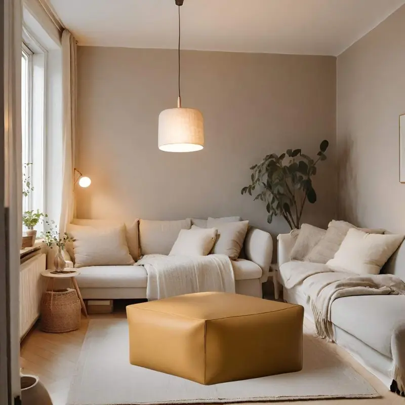 DADO ECO 55, Pouf in Ecopelle Zip 55x55 h42
