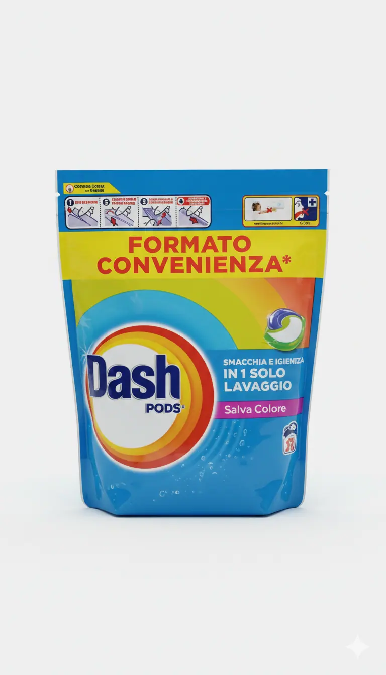 Dash PODS Salva Colore 50 Lavaggi – Detersivo Lavatrice in Capsule – Pulizia Profonda e Protezione Colori – Efficace a Freddo