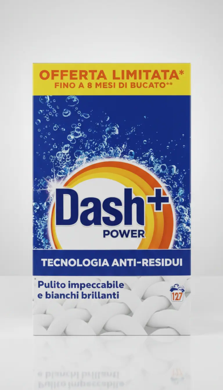 DASH Power Detersivo Lavatrice in Polvere – Fustino Gigante 127 Lavaggi (6,35 kg) | Pulizia Profonda e Brillantezza Impeccabile
