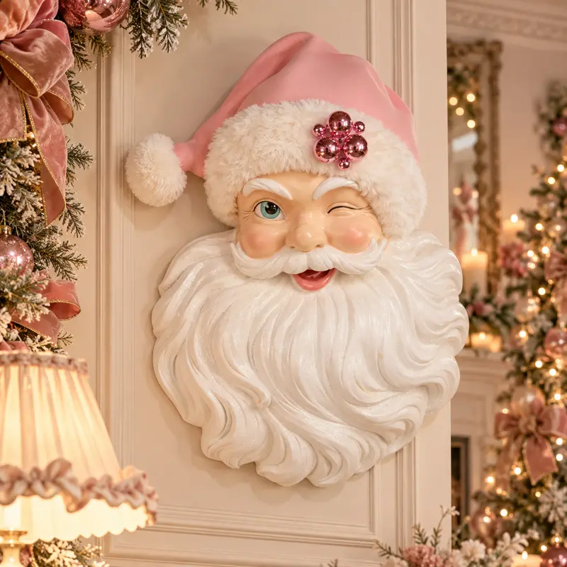 Decorazione da Parete Babbo Natale Rosa Collezione Viv! – Goodwill, 66cm