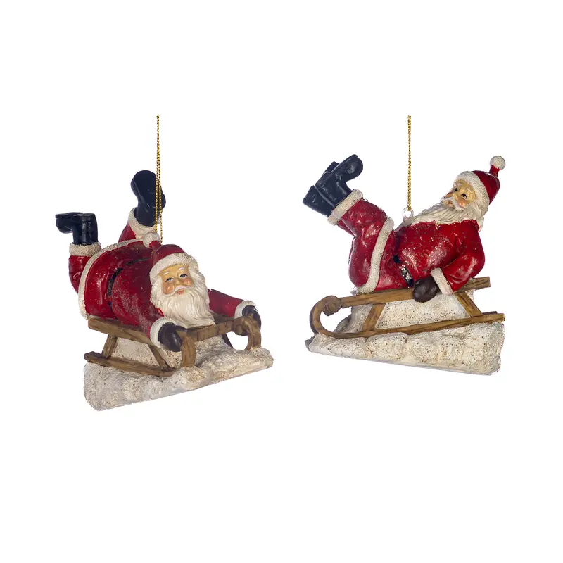 Decorazione Natalizia Babbo Natale sulla Slitta Santa on Sleigh in Resina – Goodwill, 10,5cm