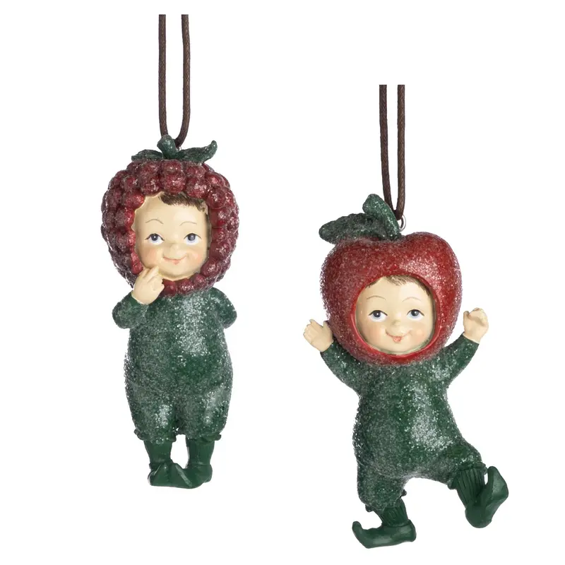 Decorazione Natalizia Bimbo Mela o Lampone Collezione Into the Woods – Goodwill, 10cm