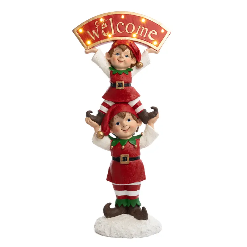 Decorazione Natalizia Elfi con Scritta Welcome – Goodwill, 57cm