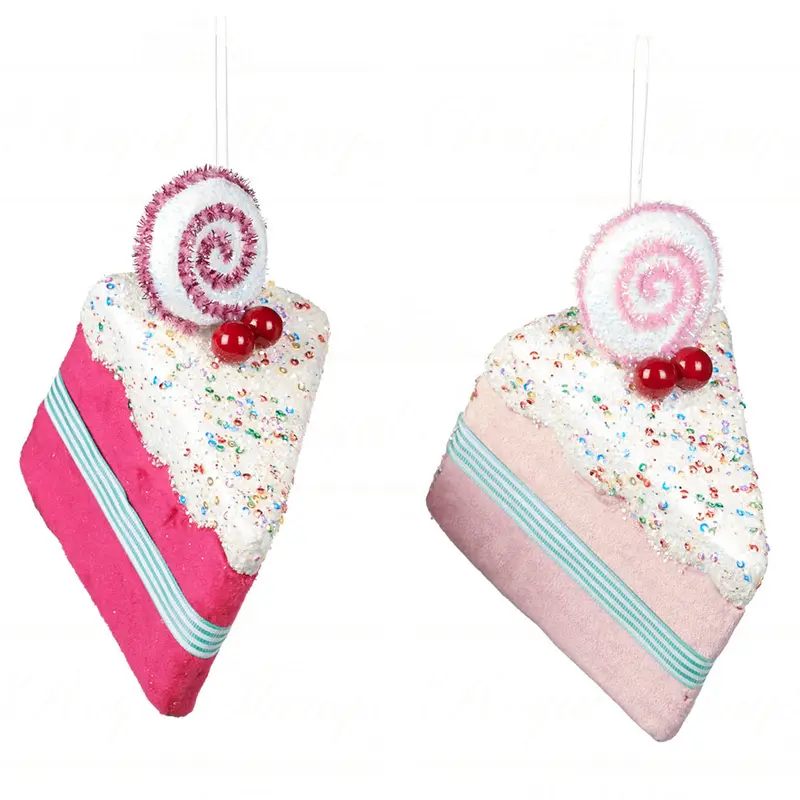 Decorazione Natalizia Fetta di Torta Glitter Rosa – Goodwill, 15cm