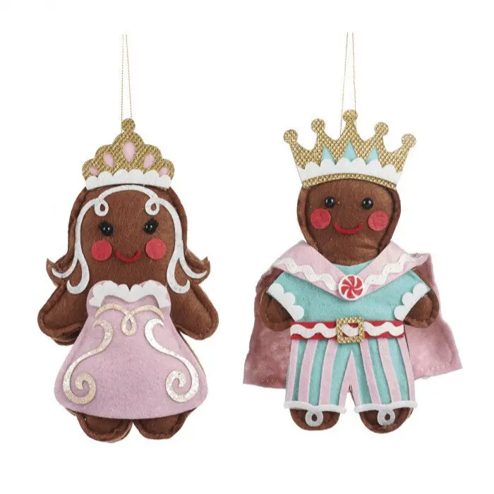 Decorazione Natalizia Gingerbread Prince e Princess in Feltro Rosa – Goodwill, 19cm