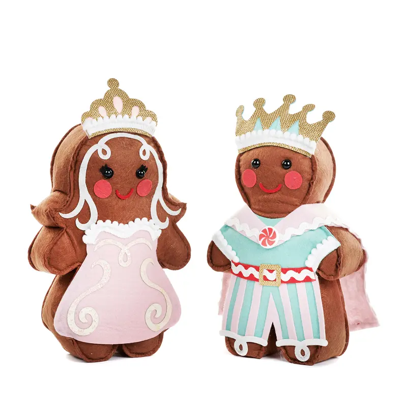 Decorazione Natalizia Gingerbread Principe e Principessa in Feltro Rosa – Goodwill, 31cm