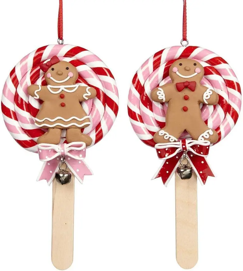Decorazione Natalizia Lollipop Gingerbread in Argilla – Goodwill, 14cm