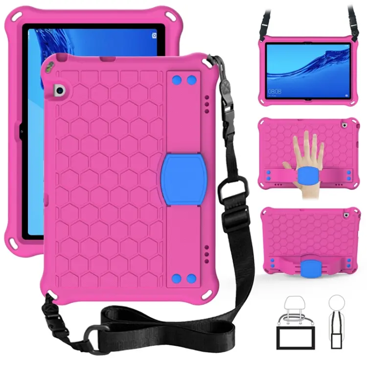 Design a nido d'ape Materiale EVA + PC Guscio protettivo piatto anticaduta a quattro angoli con cinturino, For Huawei MediaPad T5 10.1, For Huawei Media M5 Lite 8.4/M6 8.4