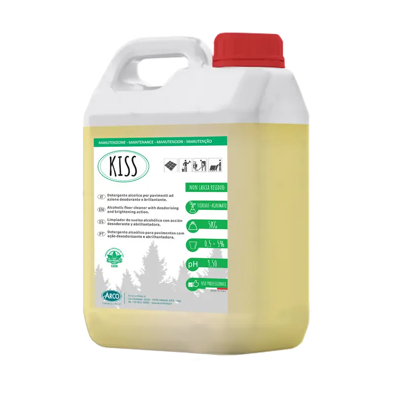 Detergente alcolico brillantante profumato Kiss - 5 KG