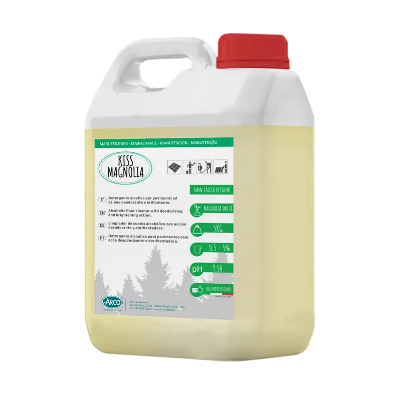 Detergente alcolico brillantante profumato Kiss Magnolia - 5 KG