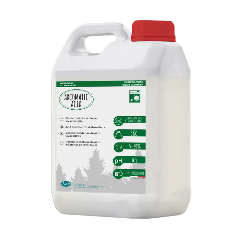 Detergente disincrostante acido tamponato a schiuma frenata Arco Matic Acid - 5 KG