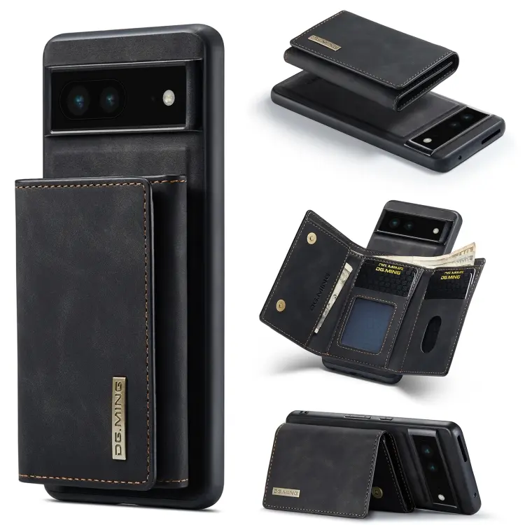 DG.MING M1 Series 3-Fold Multi Card Wallet + custodia magnetica per telefono, For Google Pixel 7 5G, For Google Pixel 6A