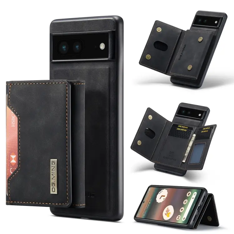 DG.MING M2 Series 3-Fold Multi Card Bag + custodia magnetica per telefono, For Google Pixel 6A, For Google Pixel 7 5G, For Google Pixel 7 Pro 5G, For OnePlus 10 Pro