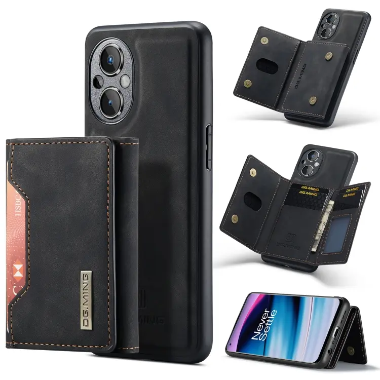 DG.MING M2 Series 3-Fold Multi Card Bag + custodia magnetica per telefono, For OnePlus Nord N20 5G