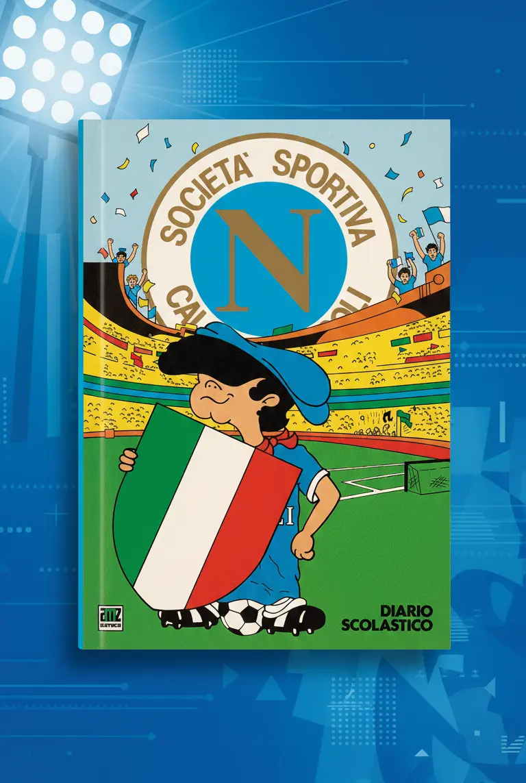 Diario Scolastico SSC Napoli 1987 Originale | Cimelio 1° Scudetto Era Maradona | Mascotte Gennarì | Fondo di Magazzino NOS Raro