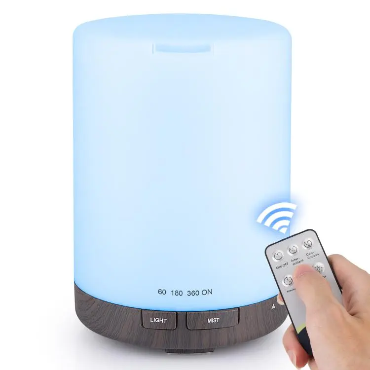 Diffusore di oli essenziali da 300 ml, umidificatore ad ultrasuoni per aromaterapia per camera da letto, con 7 luci LED colorate., UK Plug, EU Plug, US Plug