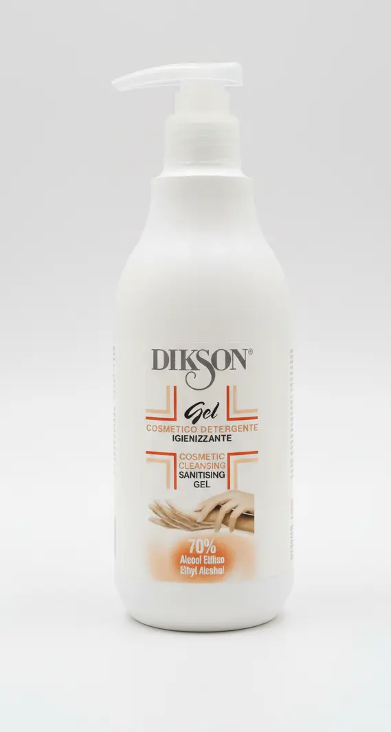 DIKSON Gel Cosmetico Detergente Igienizzante Mani 500ml - Con 70% Alcool Etilico