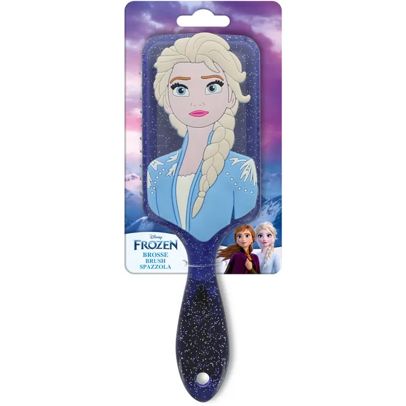 Disney Princess Spazzola per Capelli Elsa - Frozen II, Silicone 3D, per Tutti i Tipi di Capelli
