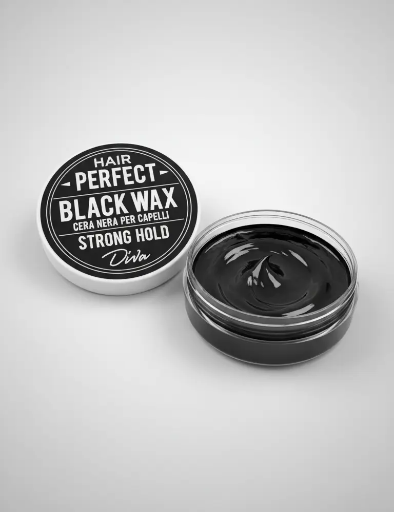 DIVA Hair Perfect Black Wax 100ml | Cera Nera Modellante per Capelli Bianchi | Fissaggio Extra Forte | Made in Italy