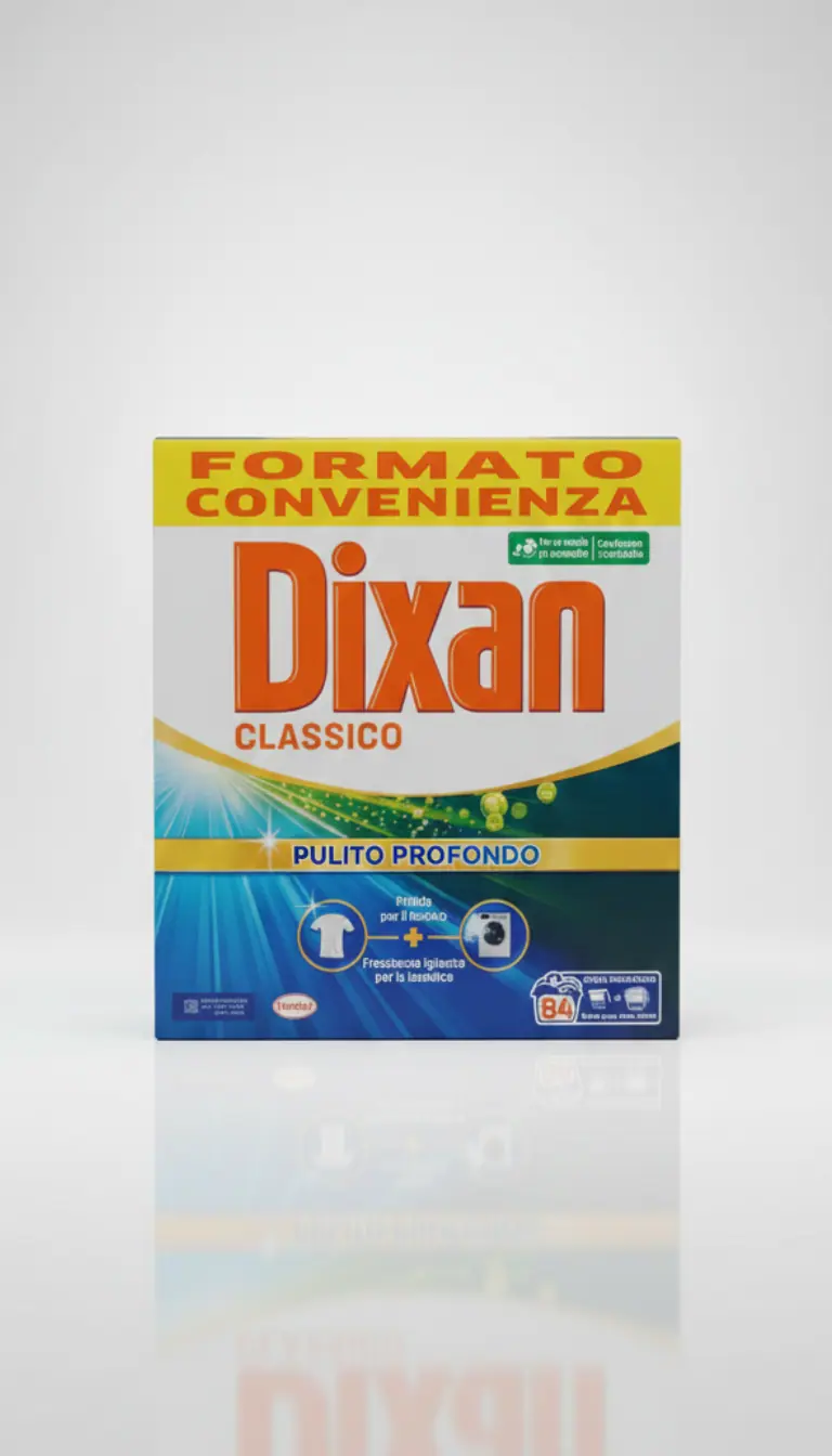 Dixan Classico Detersivo Lavatrice in Polvere in Formula Enzimatica – Fusto Maxi 84 Lavaggi Deep Clean Smacchiante e Igienizzante Top Performance