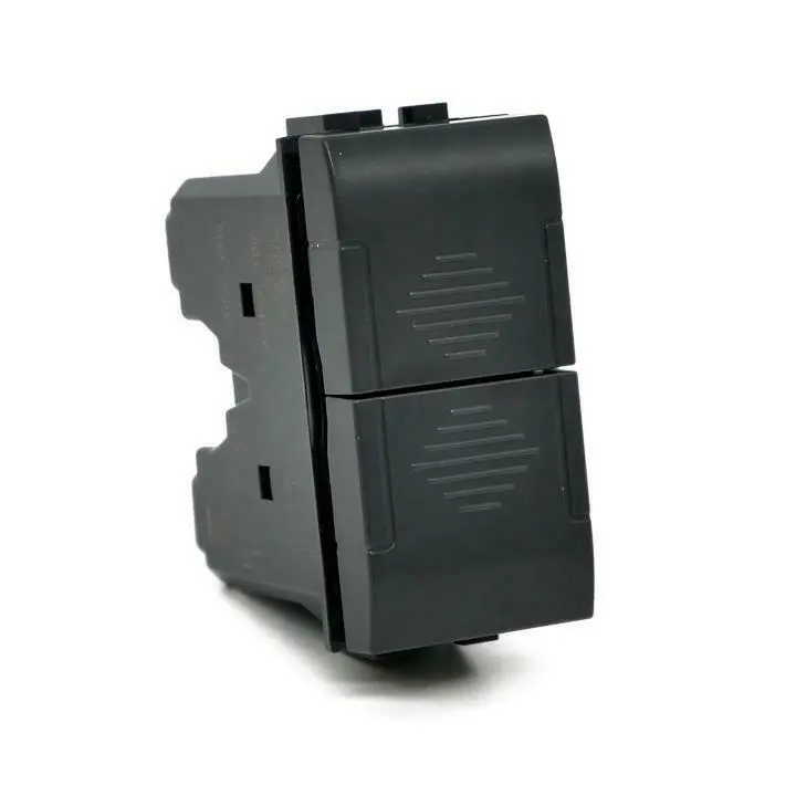 Doppio pulsante 10A 250V nero compatibile con serie Living International