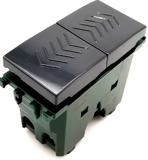Doppio pulsante 10A 250V nero compatibile con serie Vimar Plana