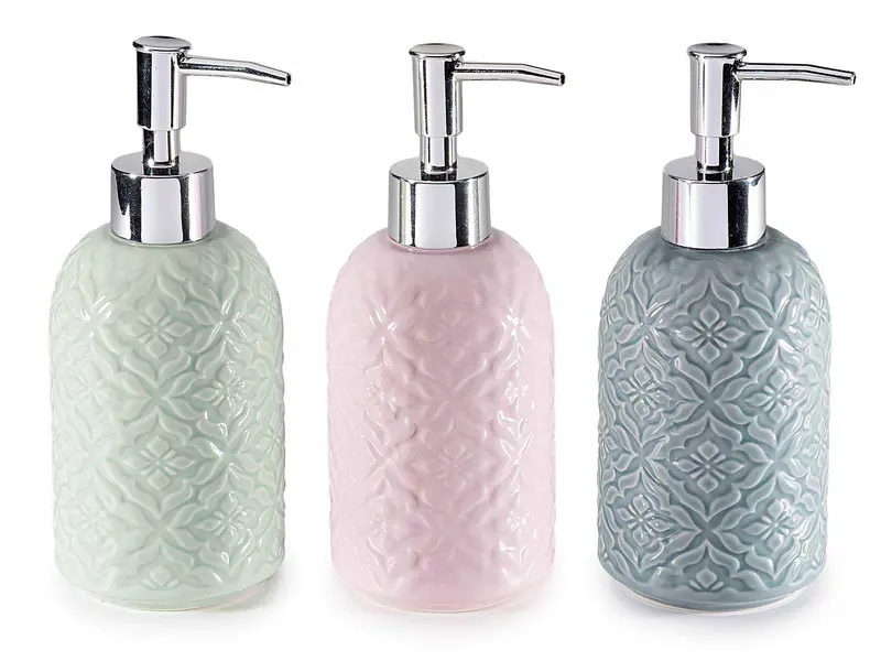 Dispenser Sapone Liquido FE Design Bombato | Dosatore Effetto Legno Elegante | Accessorio Bagno Moderno