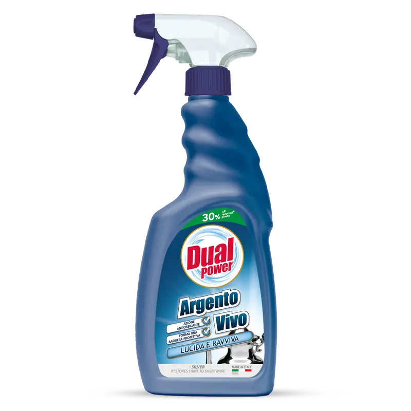 Dual Power Argento Vivo 500ml – Detergente Liquido Professionale Anti-Ossidante – Triplice Azione