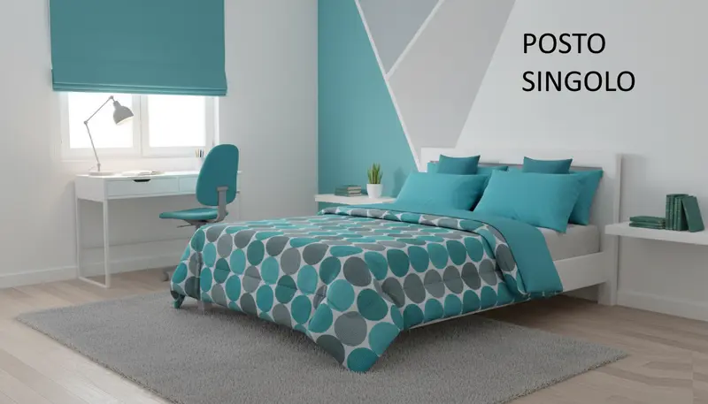 El Charro Trapunta Singola Linea Gallery Design CIRCE | Disegno a Cerchi Moderno (Posto Singolo) | 100% Poliestere | Made in Italy