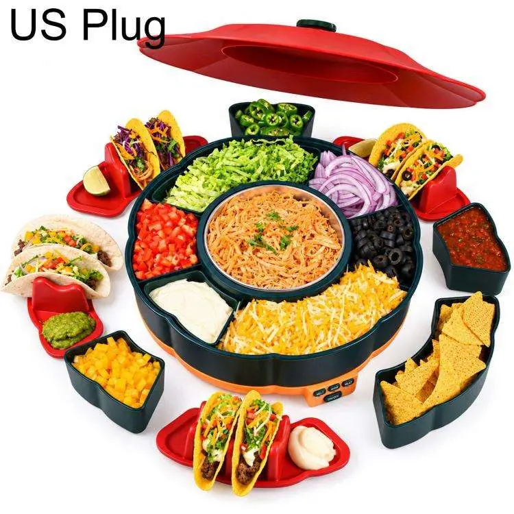 Electric Chocolate Fondue Pot with Taco Holders, US Plug, EU Plug, UK Plug, AU Plug