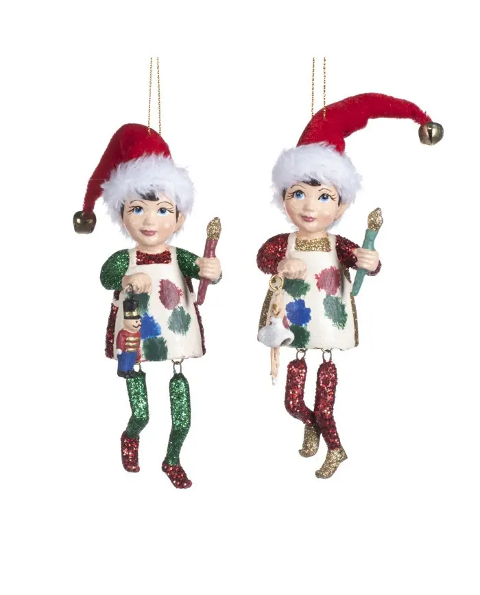 Elfo di Babbo Natale con Gambe Penzolanti da Appendere – Goodwill, 16,5cm