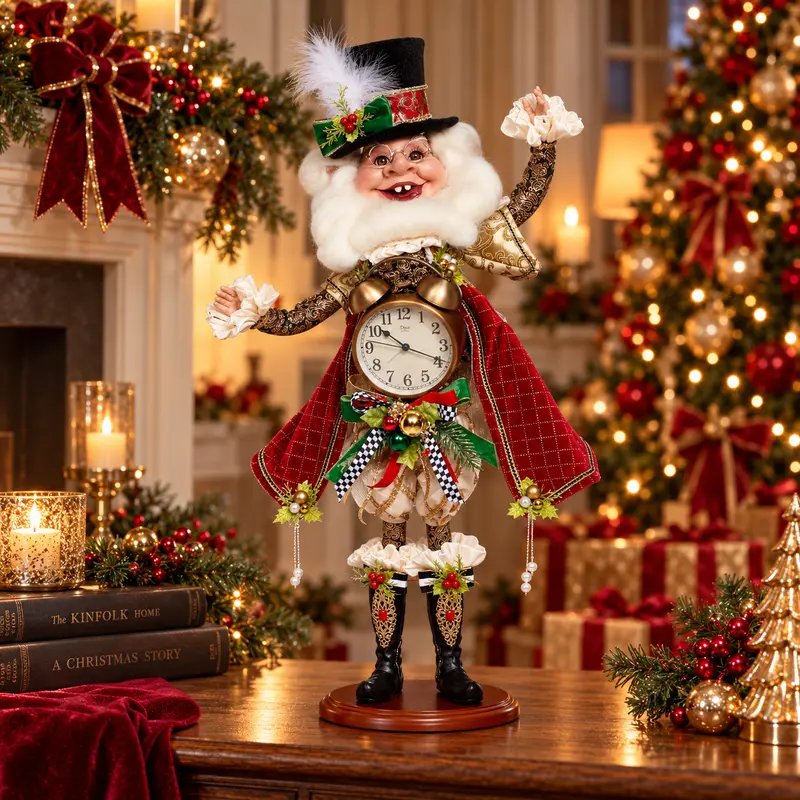 Elfo di Natale con Orologio Xmas Clock Medium su Base Edizione Limitata – Goodwill by Mark Roberts, 76cm